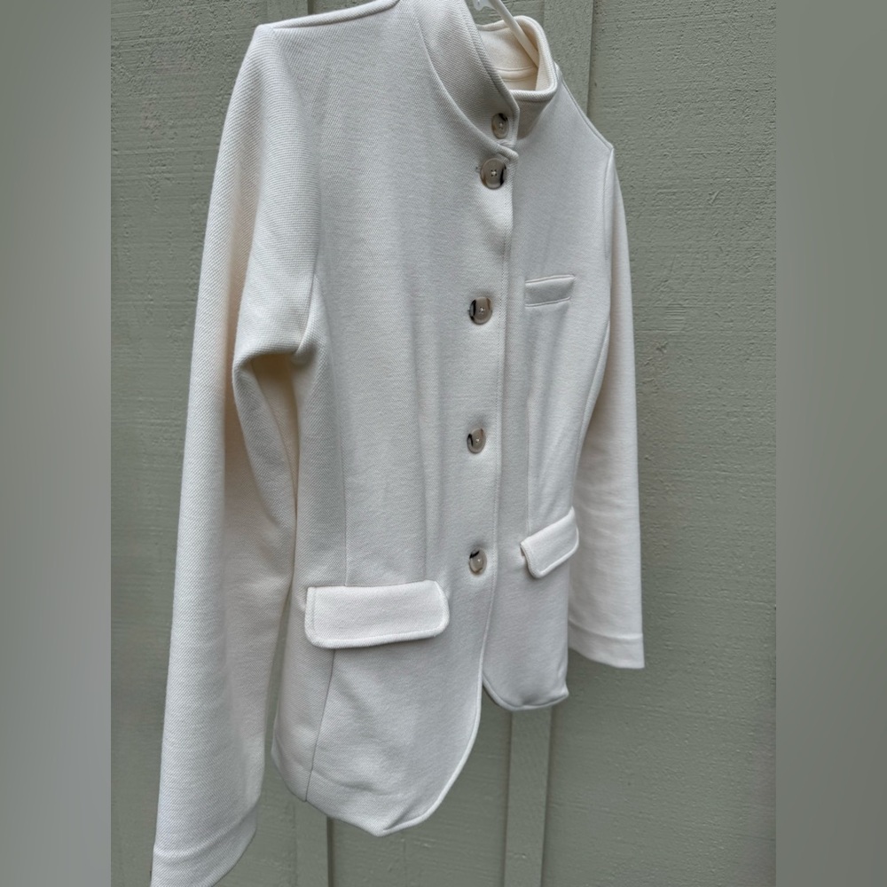 BANANA REPUBLIC KNIT PIQUE BLAZER BAND MILITARY SNOW DAY IVORY XS (or S) 885486 - Picture 8 of 14